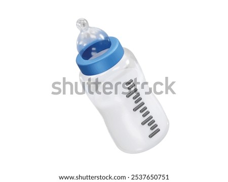 Baby bottle and baby pacifier bottle icon illustration 3d render. Milk bottle icon 3d rendering vector
