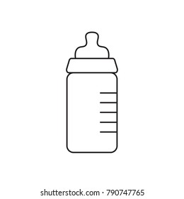 baby bottle with pacifier icon- vector illustration