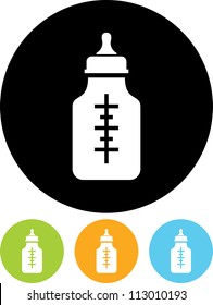 Baby bottle with pacifier - Vector icon isolated