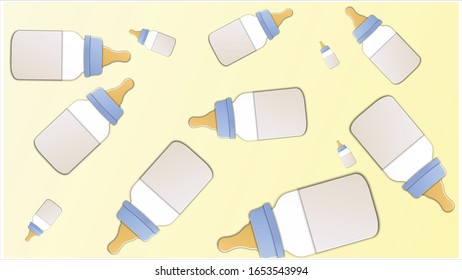 Frasco de bebé Patrón de corte de papel, botella de bebé linda