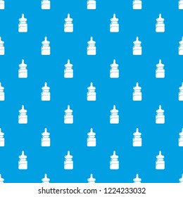 Baby bottle pattern vector seamless blue repeat for any use