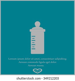 Baby bottle with a scale. Vector symbol