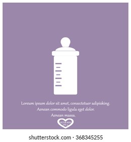 Baby bottle with a scale. Vector symbol