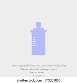 Baby bottle with a scale. Vector symbol