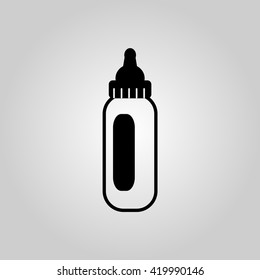 Baby bottle sign icon. Vector solid