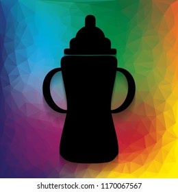 Baby bottle sign. Vector. Flat style black icon on white.