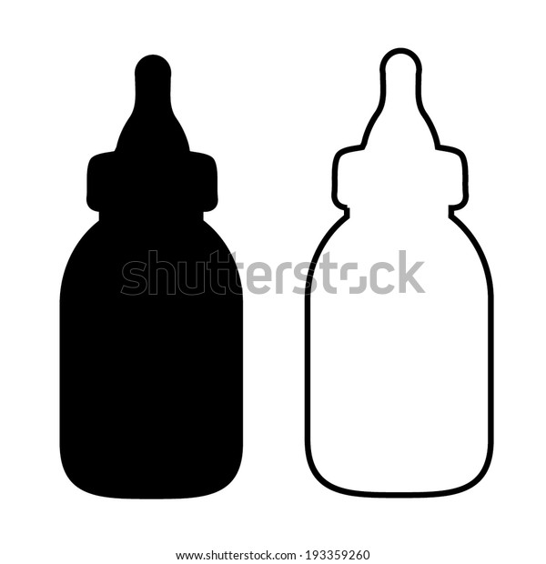 Download Baby Bottle Silhouette Outline Vector เวกเตอร์สต็อก (ปลอด ...