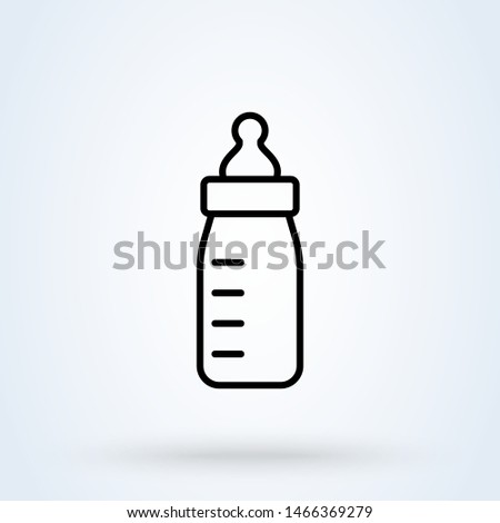 baby bottle Simple vector line art modern icon design illustration
