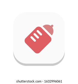Baby bottle single icon flat design