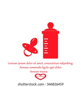 Baby bottle and soft rubber pacifier