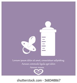 Baby bottle and soft rubber pacifier