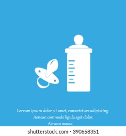 Baby bottle and soft rubber pacifier