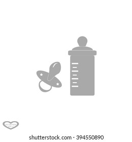 Baby bottle and soft rubber pacifier