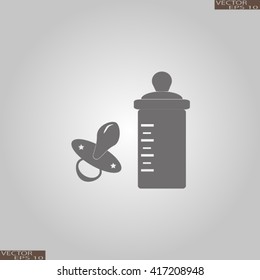 Baby bottle and soft rubber pacifier