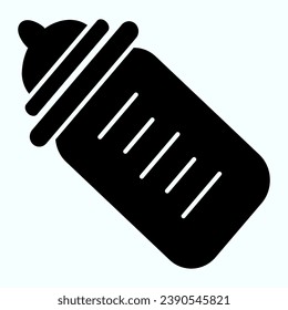 Babyflasche, feste Ikone. Milchflasche, Vektorgrafik einzeln auf Weiß. Kinderfütterungsflasche glyph Design, entwickelt für Web und App. EPS10