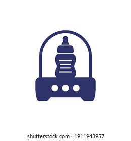 Baby bottle sterilizer icon on white