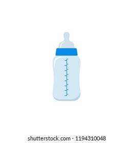 Baby bottle. Vector. Empty feeding bottle icon isolated on white background in flat design. Cartoon illustration.