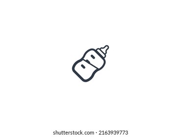 Emoticono plano vector de botella de bebé. Isolated Baby Bottle ilustración. Icono de botella de bebé