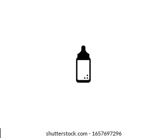 Icono plano del vector del biberón. Ilustración emoji de botella de leche para bebé aislada 