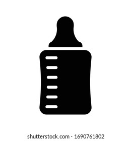 icono plano de glifo vector de botella de bebé 