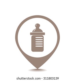Baby bottle vector icon 