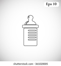 Baby bottle vector icon 