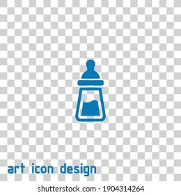 icono del vector del frasco de bebé en un fondo abstracto