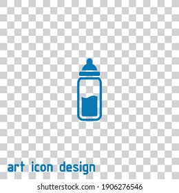icono del vector del frasco de bebé en un fondo abstracto