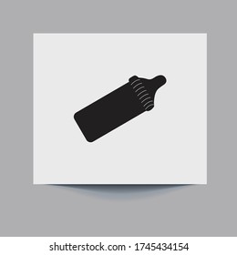 Icono del vector de la botella de bebé. botella de icono del vector del doodle del pacificador de bebé. 