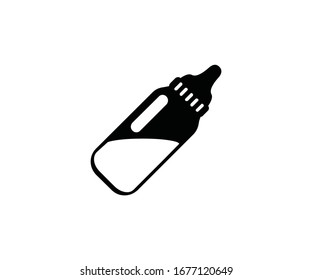 Vektorillustration der Babyflasche einzeln auf Ikongrafik.Babyflasche mit Milch