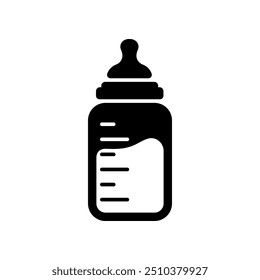 Vector de la botella del bebé aislado en el fondo blanco.
