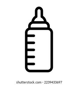 Diseño de icono de la línea del vector de la botella de bebé