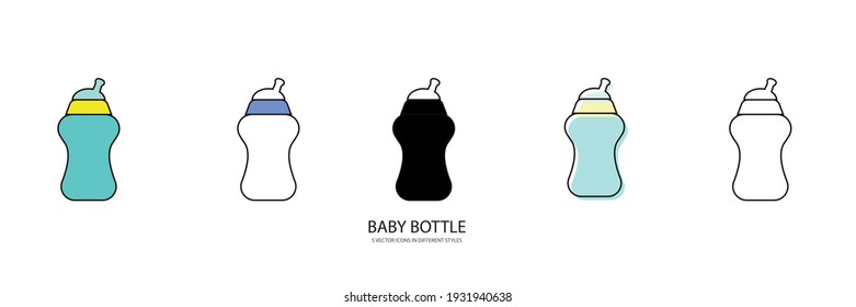 icono de tipo vector de botella bebé