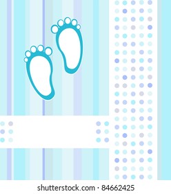 baby boy announcement blue card background wallpaper. vector