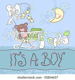 baby boy announcement card