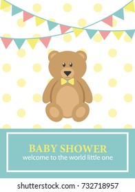 Baby Boy announcement card design. Vector illustration.

