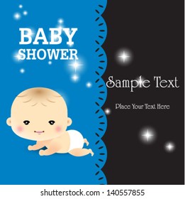 baby boy announcement card. baby shower invitation