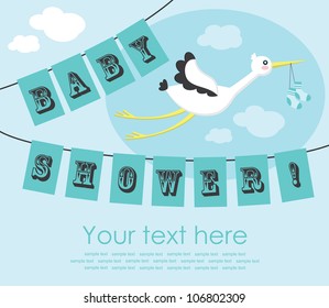 baby boy announcement card. vector illustration