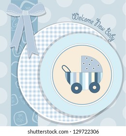 baby boy announcement card in vector format