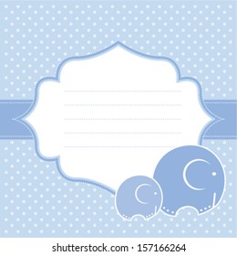 Baby boy announcement card. Vector illustration.