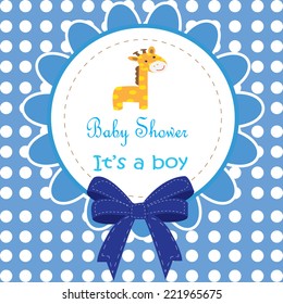 baby boy announcement card. vector illustration