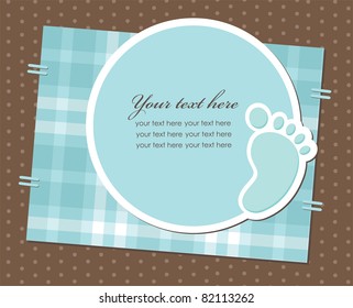 baby boy announcement card. vector illustration