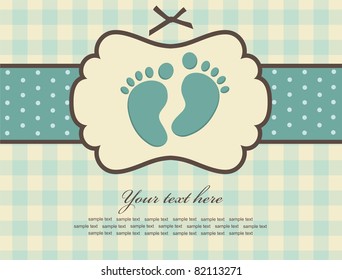 baby boy announcement card. vector illustration