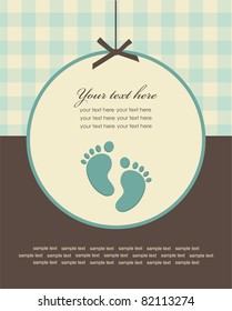 baby boy announcement card. vector illustration