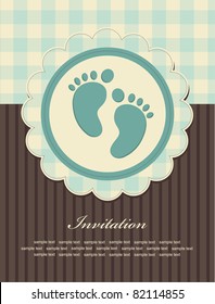 baby boy announcement card. vector illustration