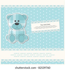 baby boy announcement card. vector illustration