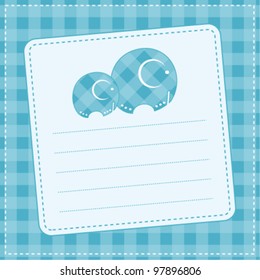 Baby boy  announcement card. Vector illustration