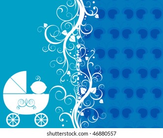 baby boy announcement card,vector
