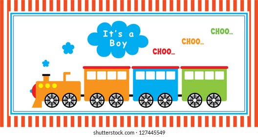 baby boy announcement train