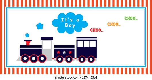 baby boy announcement train